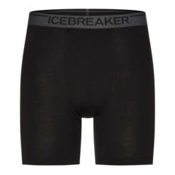 Icebreaker M MERINO ANATOMICA LONG BOXERS Herren Funktionsunterwäsche BLACK