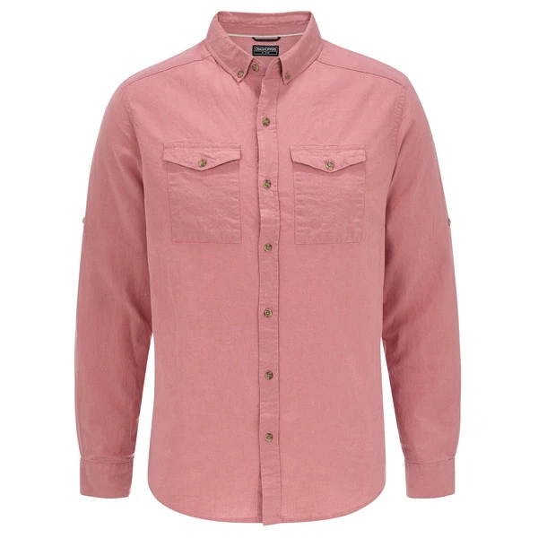 Craghoppers KIWI LINEN LONG SLEEVED SHIRT Herren Outdoor Hemd LT RADICCHIO 1 Craghoppers KIWI LINEN LONG SLEEVED SHIRT Herren Outdoor Hemd LT RADICCHIO